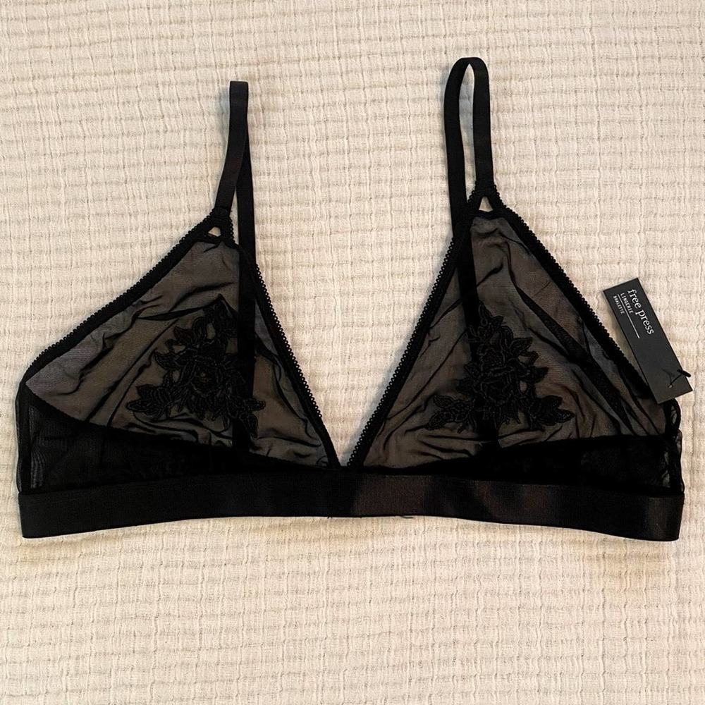Free Press Embroidered Appliqué Triangle Wireless Bra